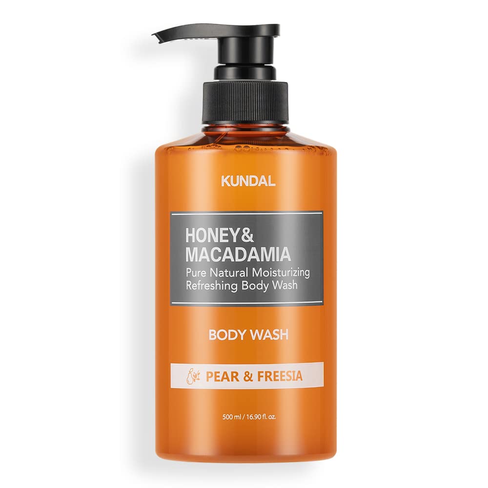 KUNDALOfficial Pure Body Soap, 16.9 fl oz (500 ml), Pair & Freesia Pure Body Soap, 16.9 fl oz (500 ml), Formulated with 42% Aloe Vera Leaf Extract, Coconut Derived Surfactant, pH 5.5 Weak Acidity