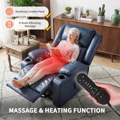 Image of EONIX Dual Motor Power Lift Recliner Chair for Elderly, 400lb, Navy Blue