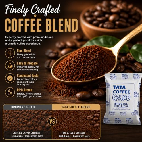 Image of Pink Delight Tata Coffee Grand| Strong Coffee| Super Saver Pack| 200 Gm Each| Pack Of 2| 400 Gm, Powder, Packet