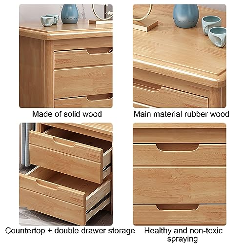Table de chevet bois 2 tiroirs meuble d'appoint compact