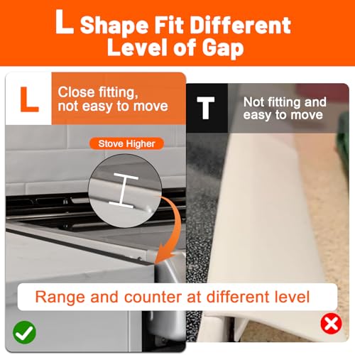 Image of Stainless Steel Stove Gap Covers, Adjustable 13.8 inch to 27.5 inch, 2 Pack