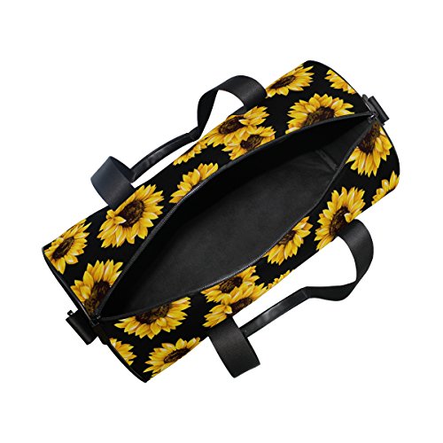 ALAZA Stylish Yellow Sunflower Sports Gym Duffel Bag Travel Luggage Handbag for Men Women
