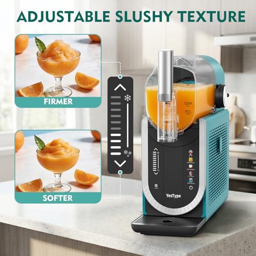 Image of Slushie Machine for Home, No Ice Needed Margarita Machine & Slushy Machine, 5 Preset, Rapid Freezing, Self-Cleaning, 66oz Slushie Maker for Frappes, Spiked Slush, Ice Cream, Dark Green