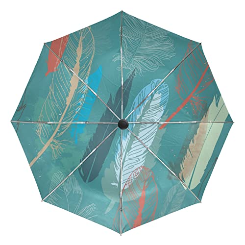 Parapluie de plage pour femmes et filles style plume de peinture pliant