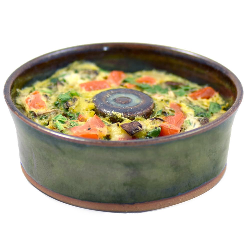 American Made Stoneware Pottery Microwave Omelette Egg Cooker (Double Size)