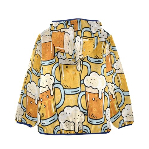 Beer Mugs Pattern Repeated Background Toddler Fleece Jacket Girl Boys Hooded Fleece Jacket Coat2