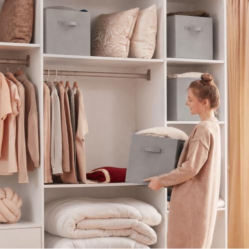 Lifewit 16 Stück Aufbewahrungsbox aus Stoff, Faltbar Aufbewahrungswürfel Kallax Boxen Aufbewahrung aus Vliesstoff mit Griff für Würfelregal… – Ansicht 7