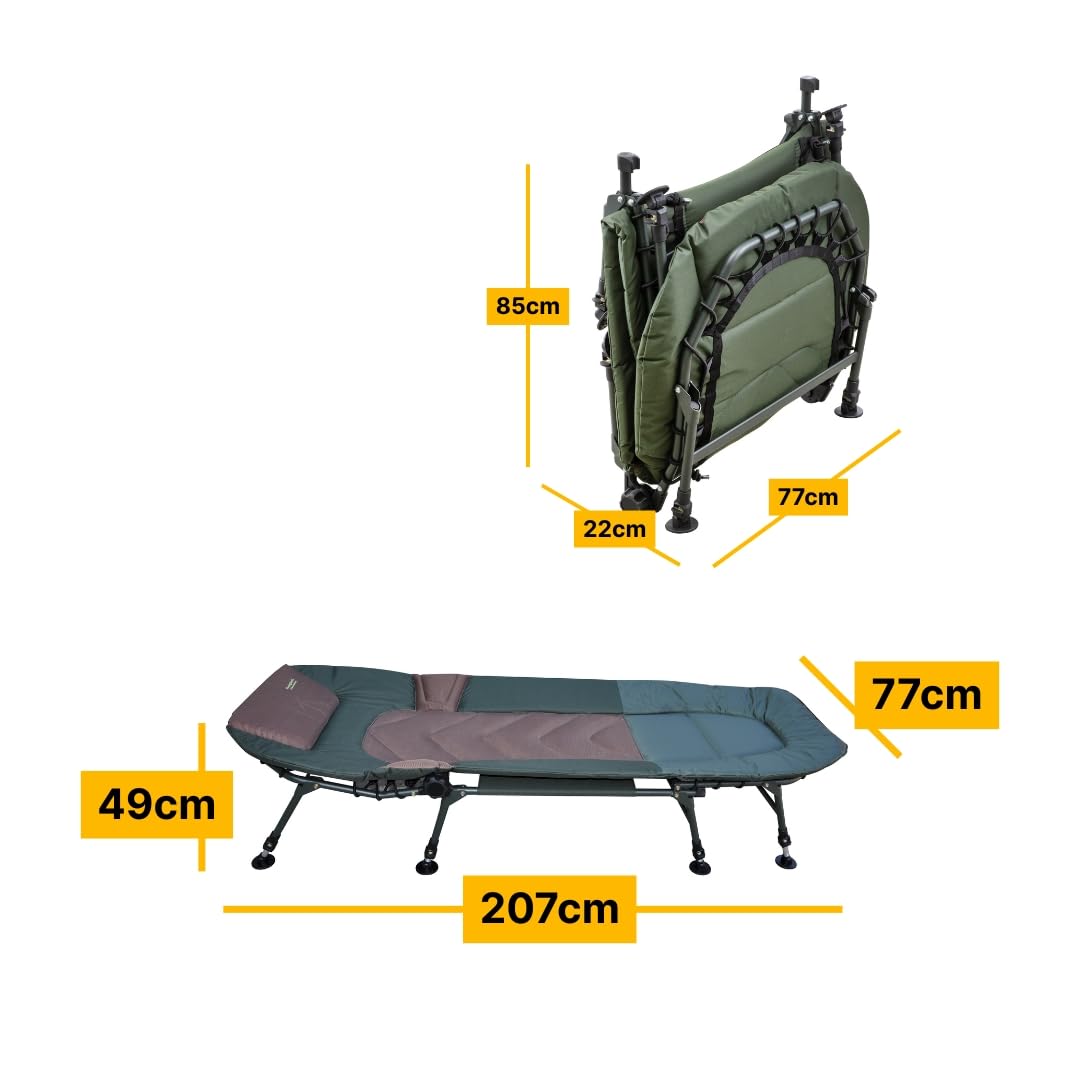 MK-Angelsport Karpfenzelt und 2 × 8-Bein-Karpfenliegen (Tragkraft 140kg) mit Gummihammer, Traumpaket, Set – 5 Seasons 2 Mann Dome (302 cm × 272 cm × 146 cm), Set, Outdoor, Camping