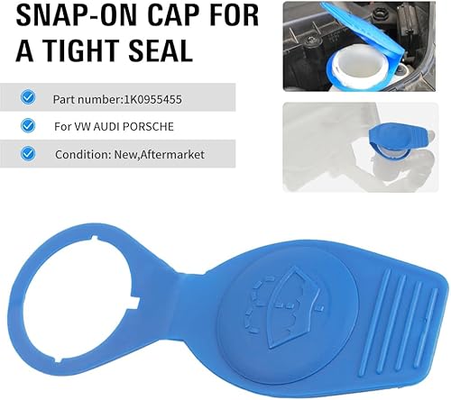 Miniatura 4 de GZYF Tapa de depósito de líquido para limpiaparabrisas Tapa de depósito para VW para Audi para Porsche 1K0955455