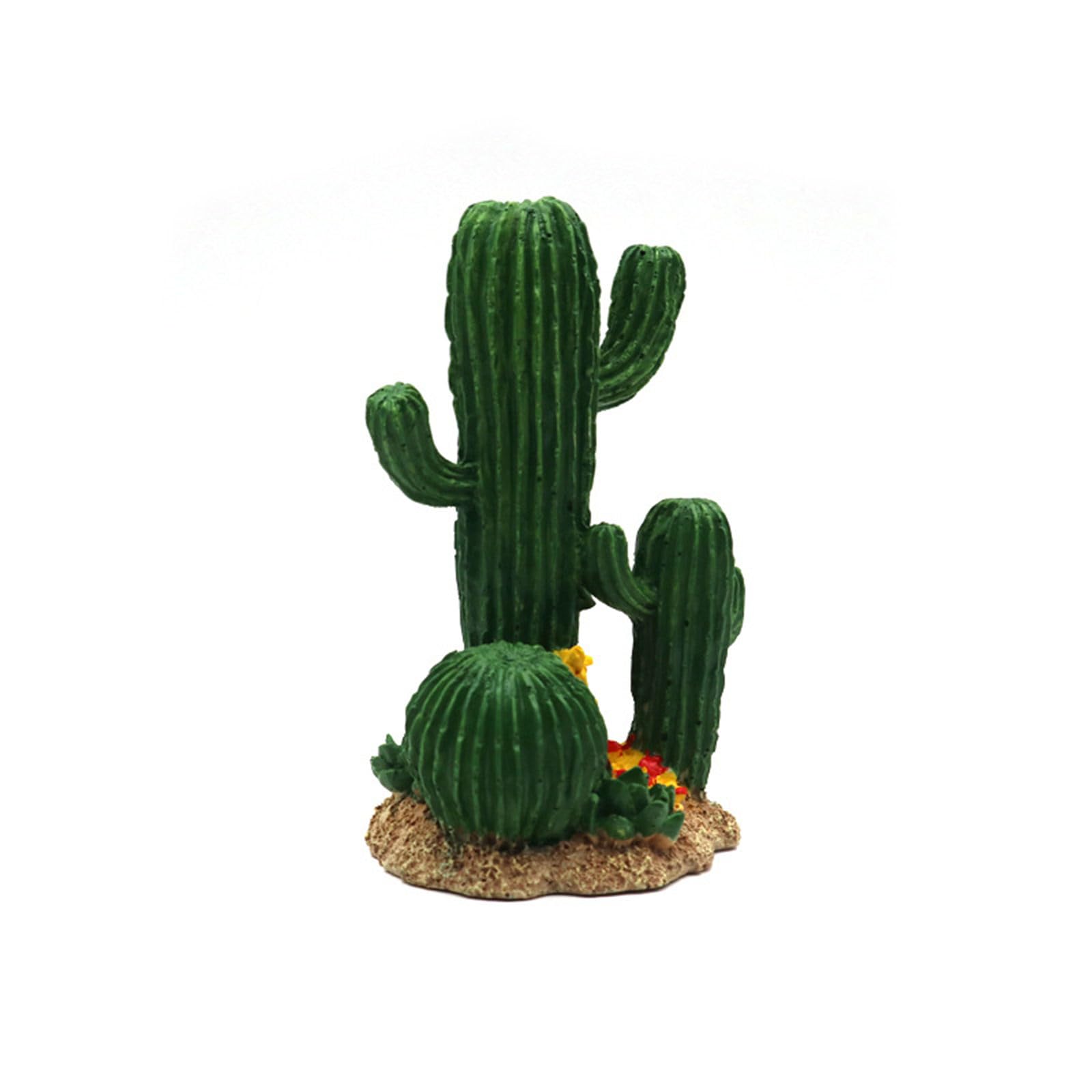 NEWFT Handcrafts Resin Cactus Model Figure Decoration For Aquarium And Reptiles Enclosure Natural Lookings for Fishtanks