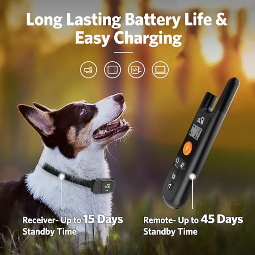 DOG CARE Shock Collar for Dogs - Dog Training Collar with Remote, 3 Training Modes, Rainproof, Security Lock, Long Remote Range, Rechargeable E-Collar for Small Medium Large Dogs All Breeds - Thumbnail 4