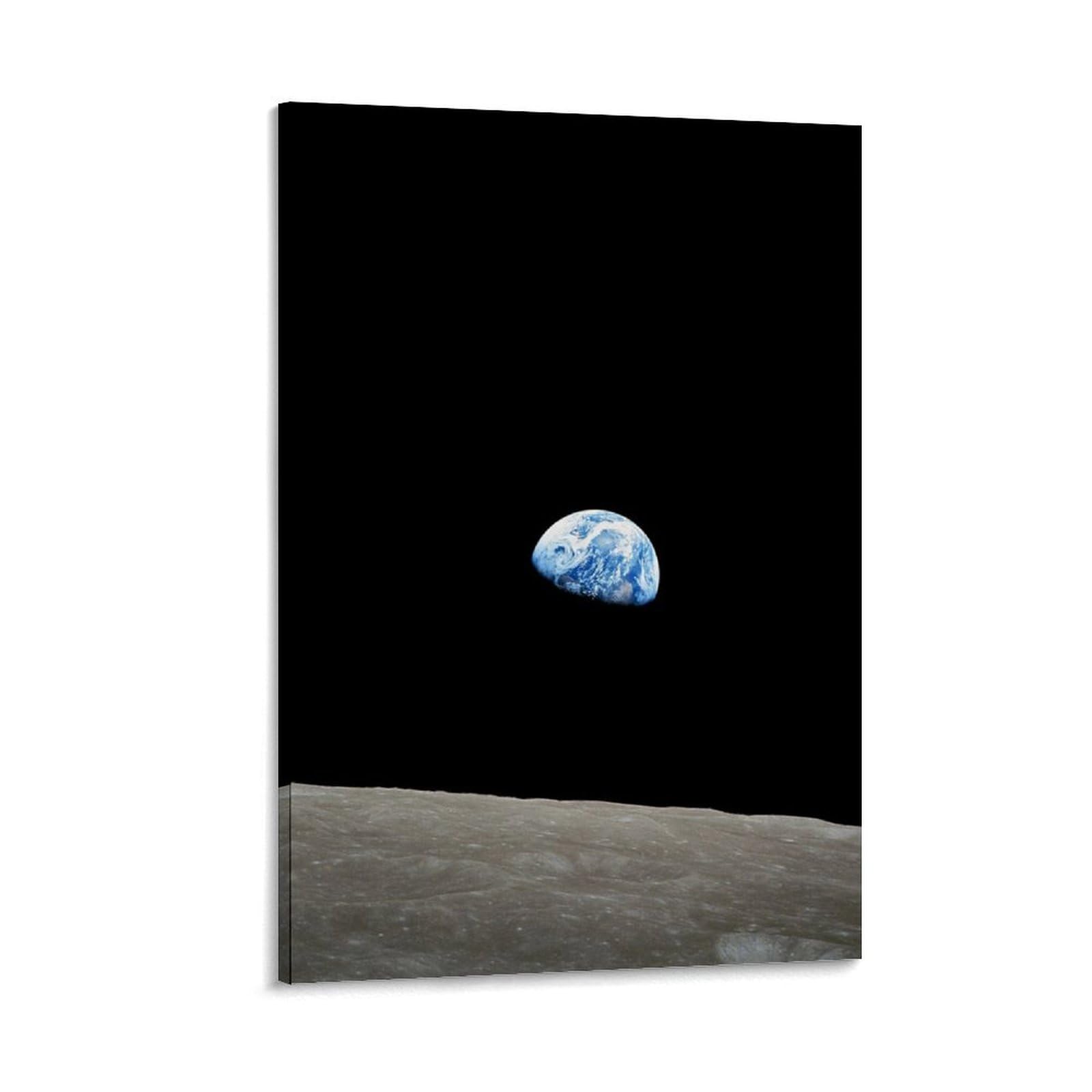 Earthrise Apollo 8 Space Poster Office Room Decor Cosmic Starry Sky Wall Art Posters for Wall Decoration 08x12inch(20x30cm)