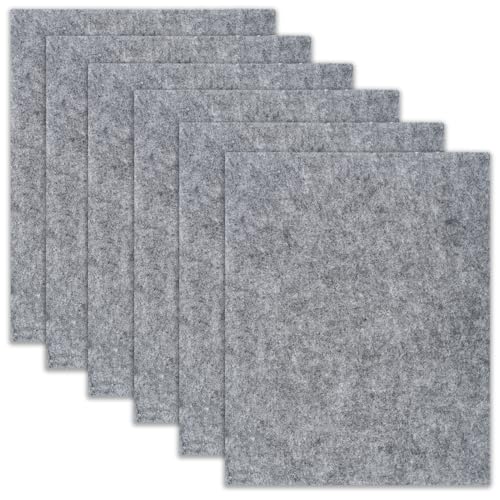6 Pezzi Feltrini Adesivi,16 x 20 cm Moquette Adesiva Auto Feltro Autoadesivo Forte,4 mm di Spessore Feltro Adesivo Sottosedie Quadrati Pad Protettivi Antiscivolo per Arredi- Grigio Chiaro