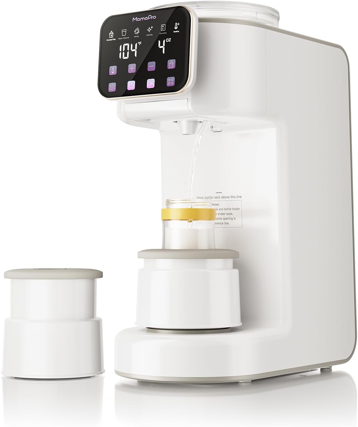 Smart Baby Formula Maker, 0 Clumps & 0 Bubbles Bionic Mixing, 0.1g Precision Ratio, Smart Temperature Control, Hygienic Water-Powder Separation, Compatible with Most Baby Bottles