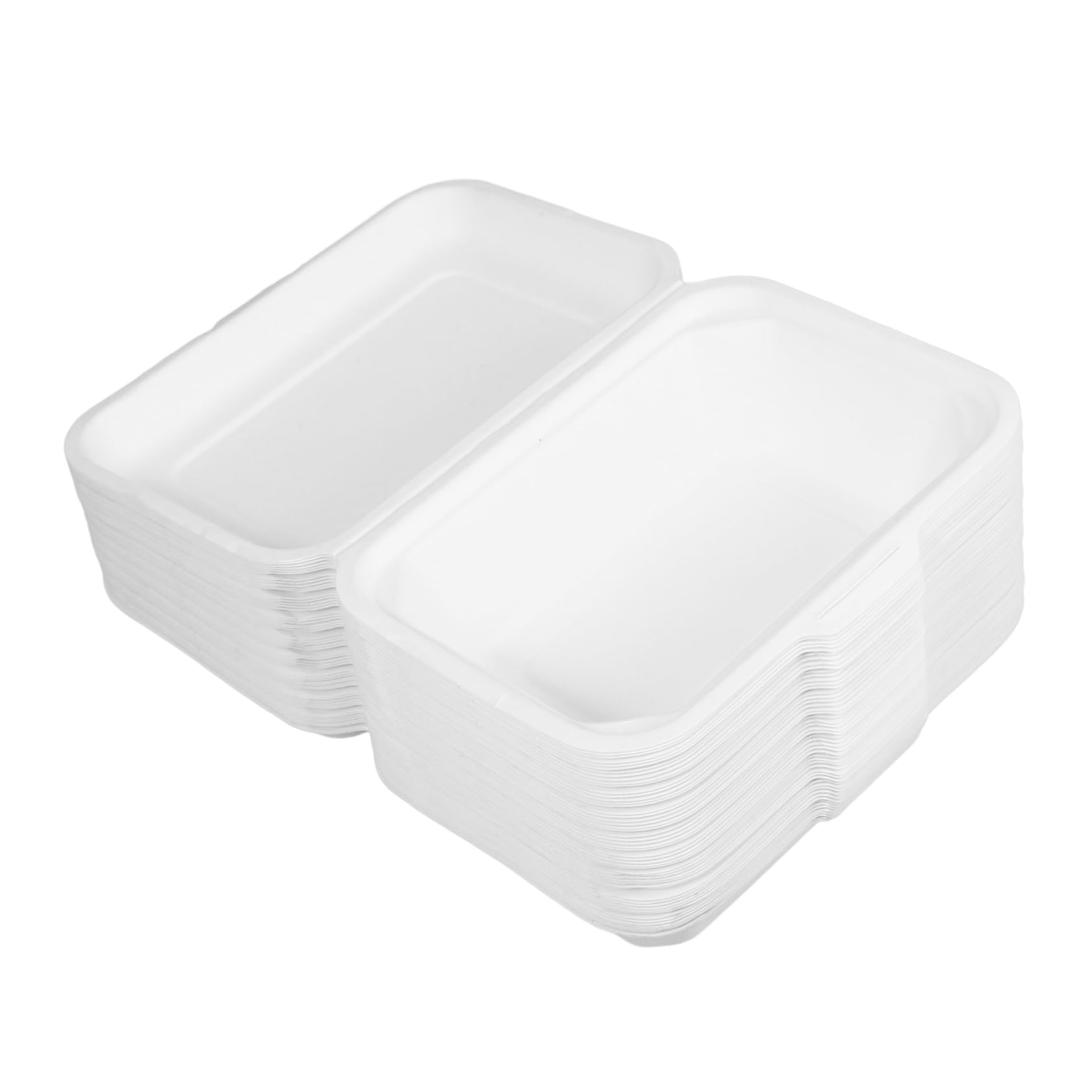 50 Scatole Usa e Getta per Asporto 600ml in Carta Bianca Biodegradabile Facile da Trasportare per Imballaggio Cibo e Confezionamento Dolci