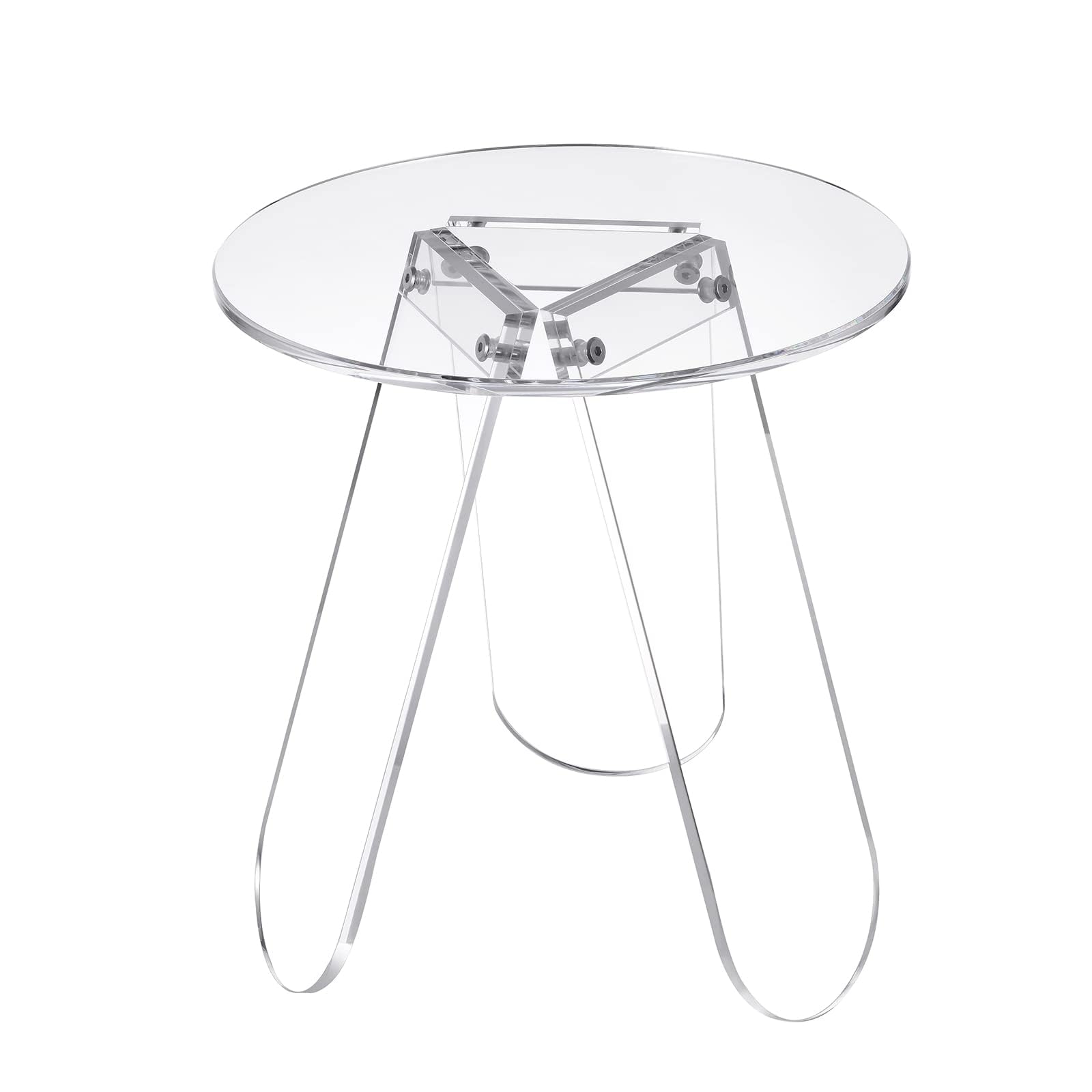 CHENQIAN Clear Acrylic Coffee Table?Acrylic Eed Table?Sode Small Side Table?Modern Bedside Table?Solid Column Crystal Table for Living Room, Bedroom and Balcony(13.7x13.7x19.5 inches) (Transparent)