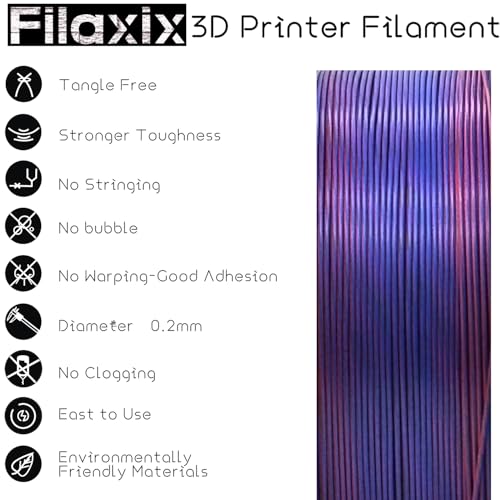 Silk Dual Color PLA 1.75mm Filament Rood Blauw, Glanzend Zijdeachtig, 1KG, Compatibel Bambu LAB Creality QIDI Prusa - Afbeelding 6