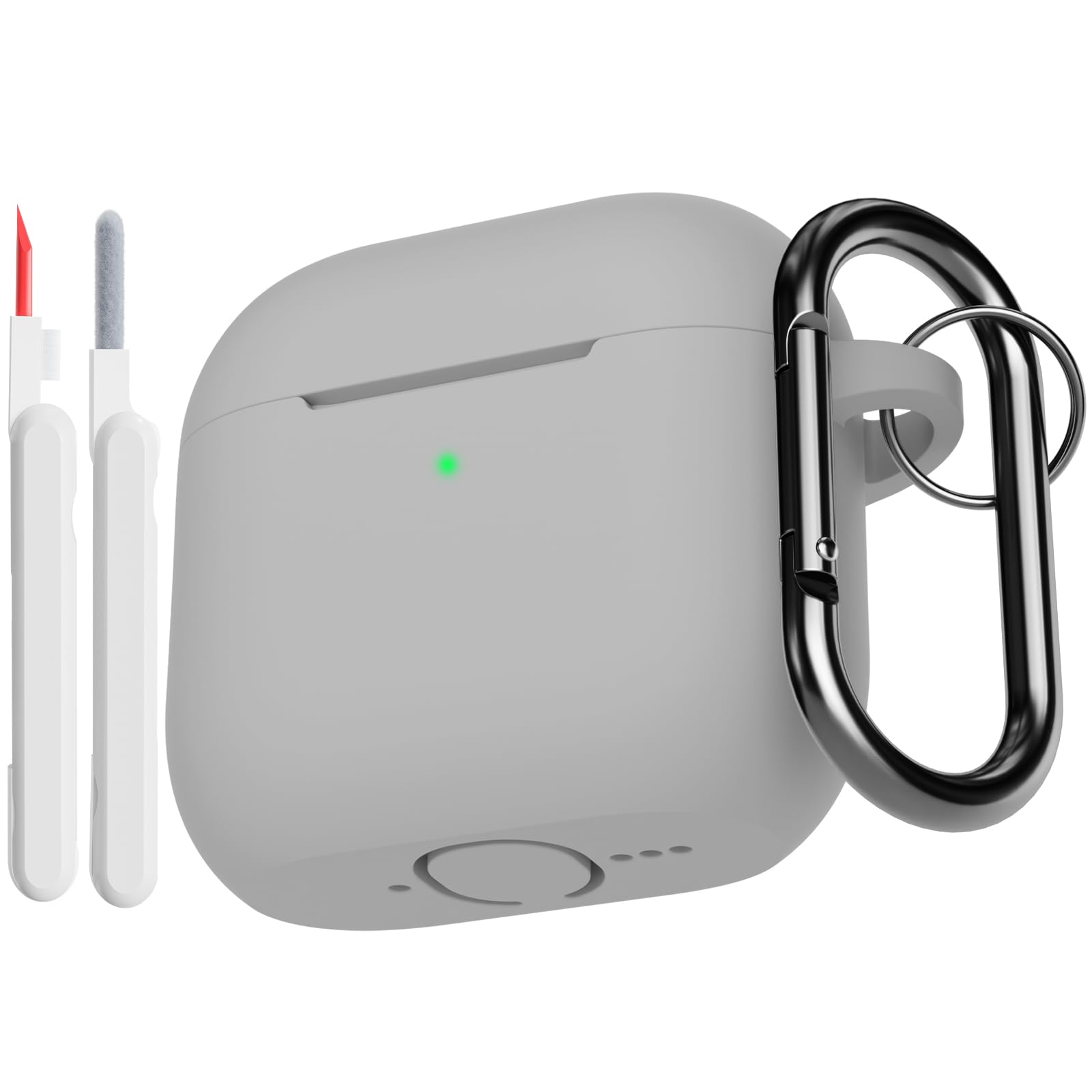 KOKOKA Funda de Silicona Compatible con AirPods Pro 3.ª Generación con Kit de Limpiador, Anti-rasguños, Anti-Polvo, Funda Case Silicona para AirPods Pro 3 con Mosquetón, LED Frontal Visible, Negro — view 34