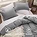 Bedsure Grey Duvet Covers Queen Size - Prewashed Cotton-Like Polyester Duvet Cover, Soft Queen Duvet Cover Set 3 Pieces with Zipper Closure, 1 Duvet Cover 90x90 inches and 2 Pillow Shams