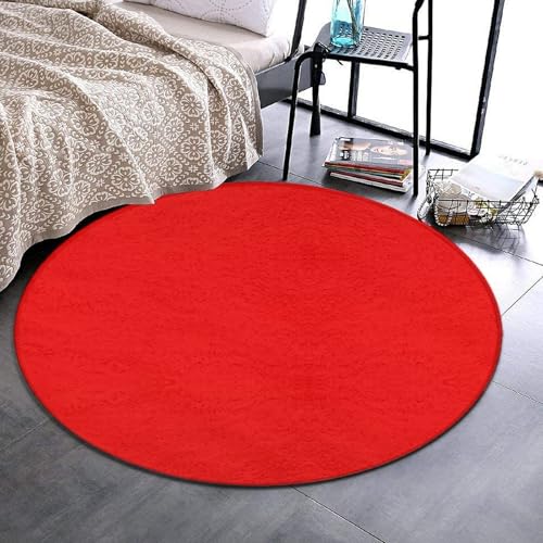 Tapete redondo grande para decoración y yoga, rojo miniatura 2