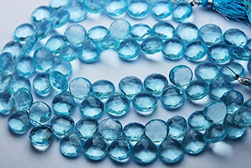 Quartz bleu ciel cœur briolette de qualité supérieure en 11 mm