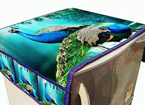 Image of Fridge Cover For Top (21 X 39 Inches) (Peacock Print)