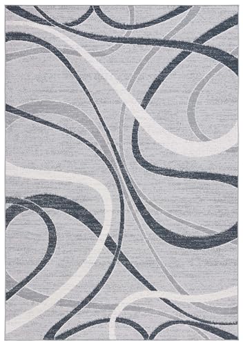 Safavieh Modern Rug for Living Room Dining Room Bedroom - Odyssey Collection Short Pile Grey and Ivory 3ft x 5ft