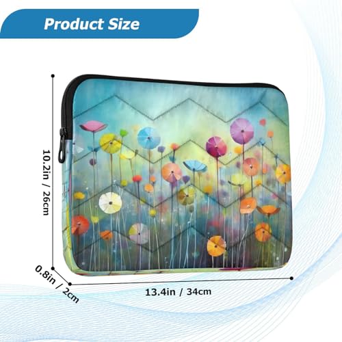 Funda para portátil 13-14 pulgadas con diseño floral miniatura 3