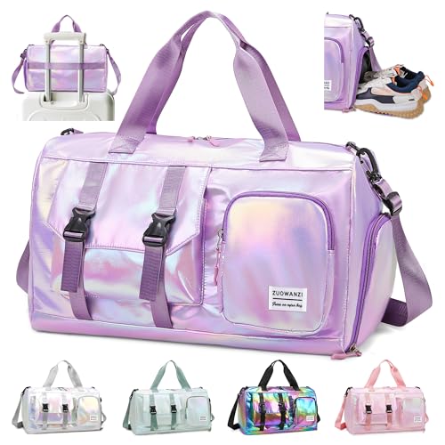 Hoseay Sac de Sport Femme Imperméable Sac de Voyage avec Compartiment Chaussure y Poche Humide Sacs Weekend Leger Sacs Piscine Grande Capacité Gym Duffle Bag pour...