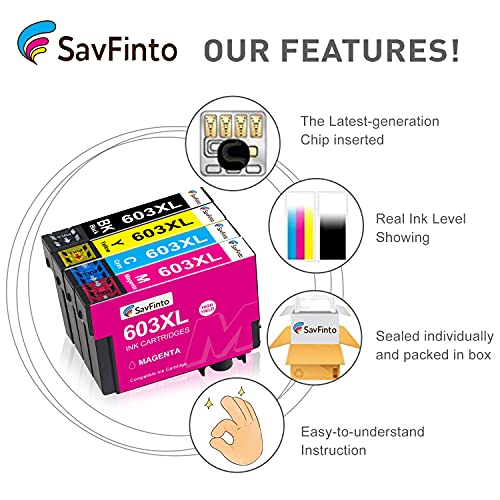 SavFinto Compatible Ink Cartridge Replacement for Epson 603XL for Epson Expression Home XP-2100 XP-2105 XP-3100 XP-3105 XP-4100 XP-4105 WorkForce WF-2810 WF-2830 WF-2835 WF-2850 (10 Pack) - Image 4