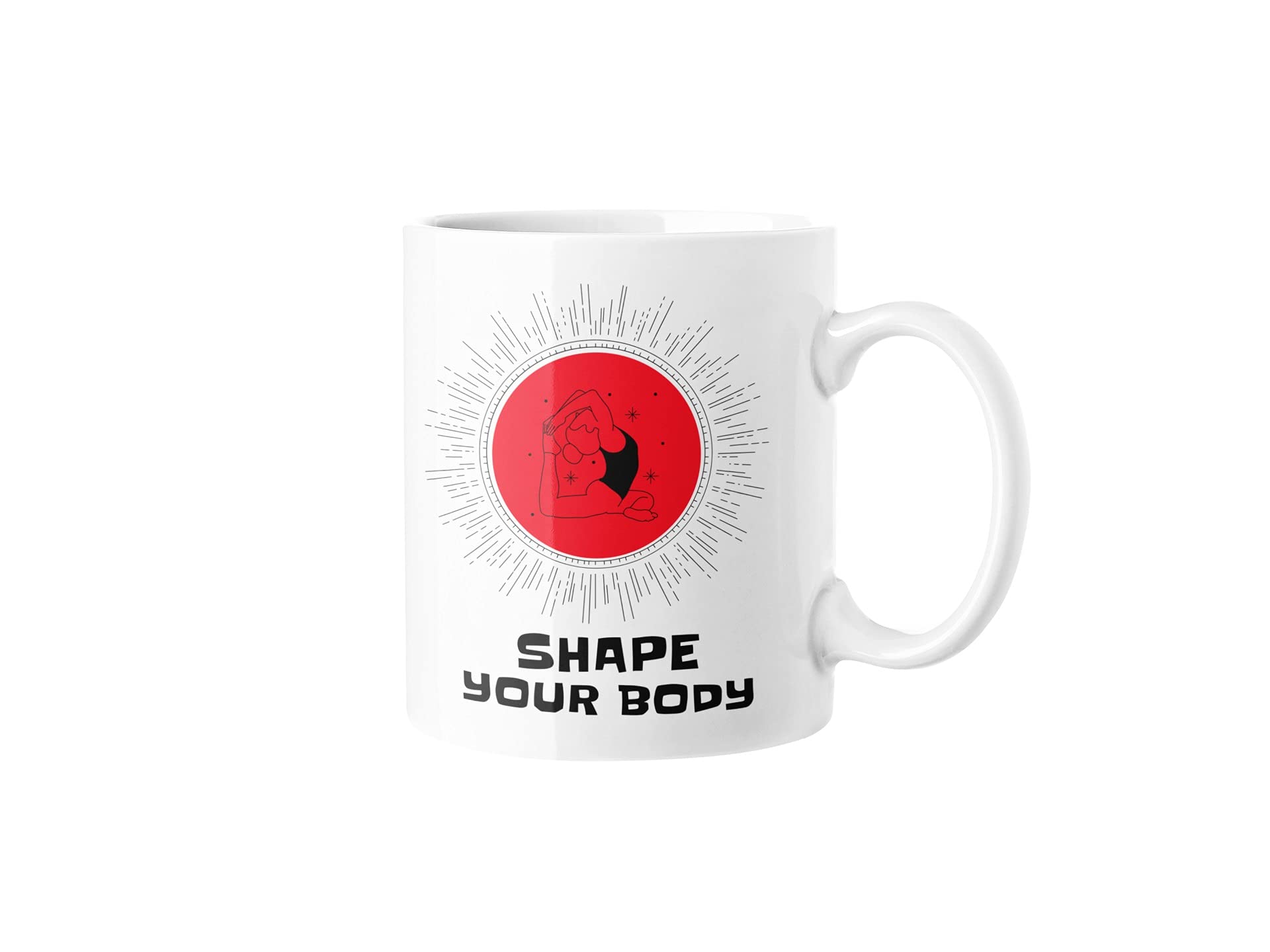 Tornado Apparels Shape Your Body White Ceramic Coffee and Tea Gift Mug 350 ML 11 OZ