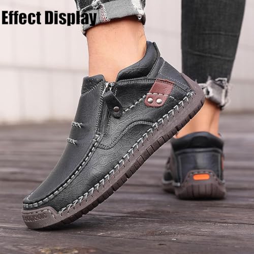 The First Young Driving Boots Men, Men’s Handmade Premium Leather Slip on Driving Boots Travel & Outdoor4
