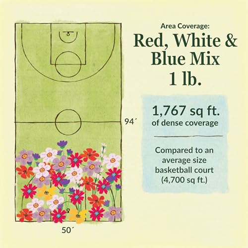 Image of Ferry-Morse Red, White & Blue Bulk Wildflower Seeds, 290,000+, 1 lb