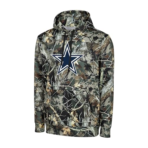 FOCO NFL Mens Official Sideline Hunter Camo Primary Logo Performance Pullover Hoodie Sweatshirt (US Alpha Small Regular Regular Dallas Cowboys - Hunter Camo)