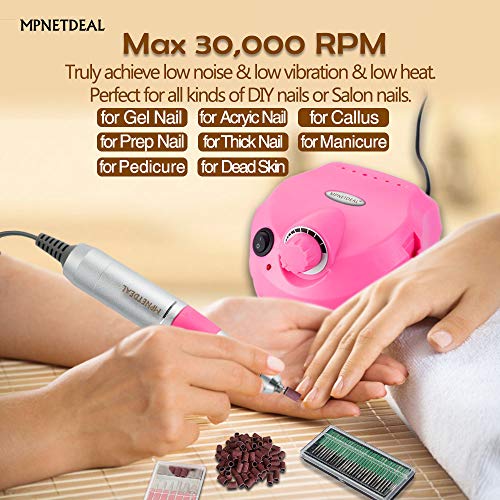 Torno eléctrico profesional para uñas MPNETDEAL 30000RPM rosa miniatura 2