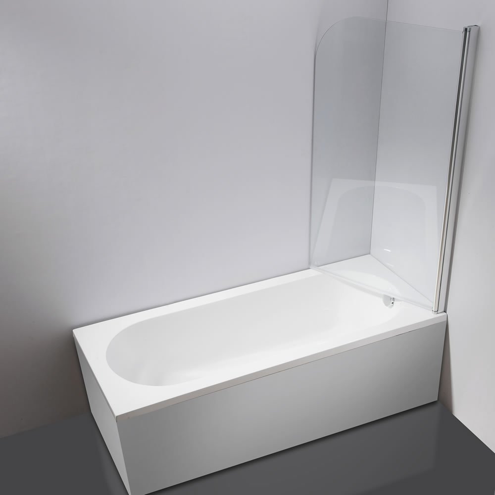 Melko Mampara de ducha de cristal templado de 5 mm, plegable, 138,6 x 83,9 cm, cristal transparente, incluye accesorios