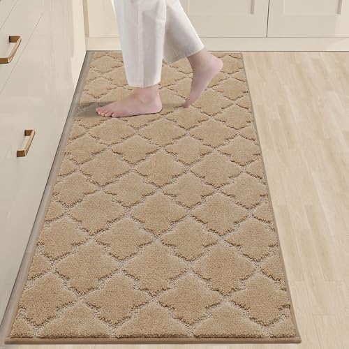 Cosy Homeer Kitchen Runner Rug 24x60 Non-Slip Beige