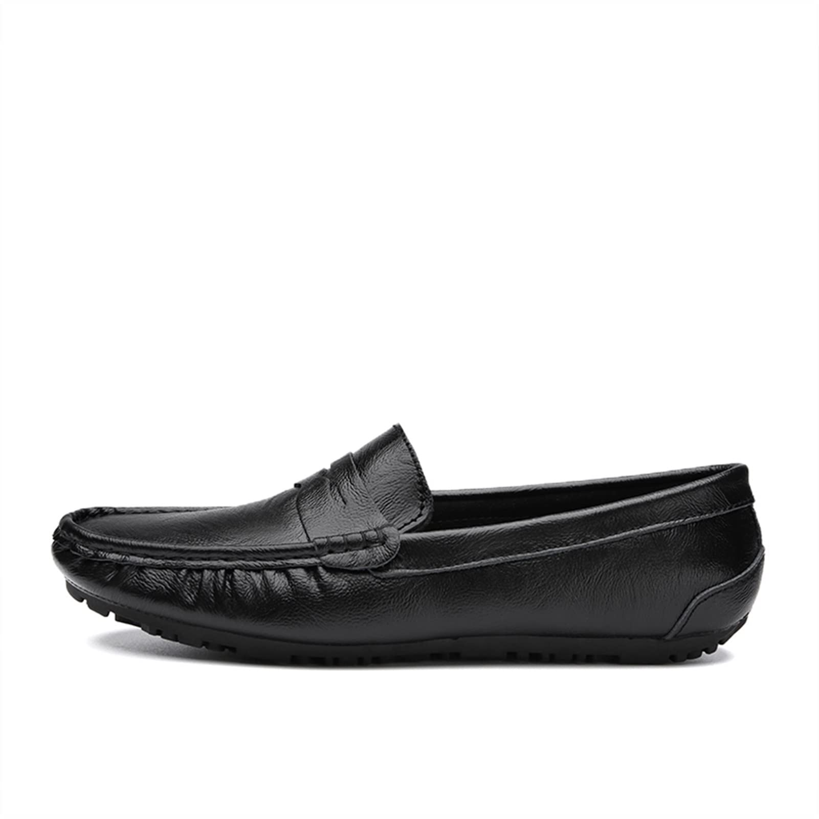 Mens Loafers Shoe Penny Loafer Genuine Leather Stitching Details Round Toe Resistant Comfortable Flexible Prom Slip On
