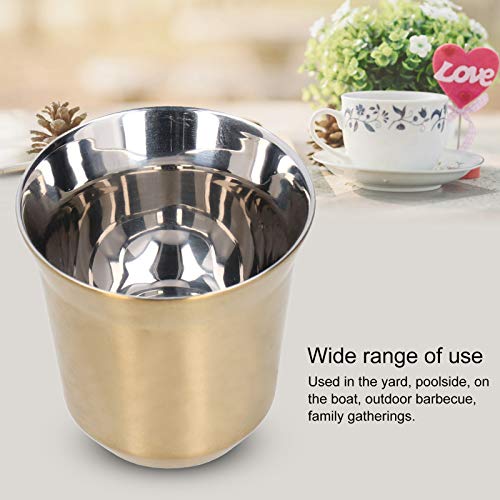 Taza de Té, Taza de Café, Vajilla de Acero Inoxidable 304 Exquisito Accesorio de Cocina sin Tiradores de Doble Pared… - Imagen 4