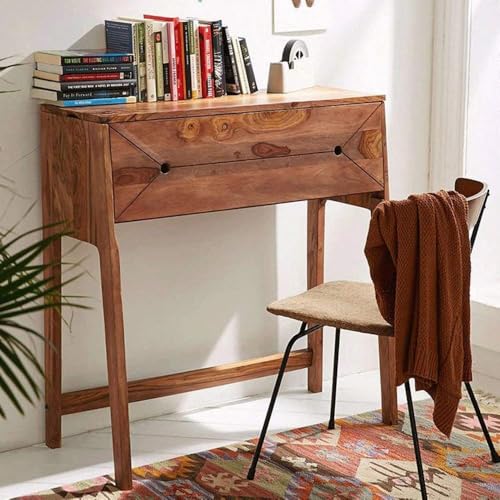 Image of sheesham Wood Study Table | Office Desk Table | Study Table for Home Office | desks for Work from Home Office | Writing Desk | Brown Finish