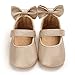 Cheerful Mario Lauflernschuhe Baby Mädchen Mary Jane Schuhe für Kleinkind Weiches Leder Schleife schöne Babyschuhe Gold 12-18 Monate