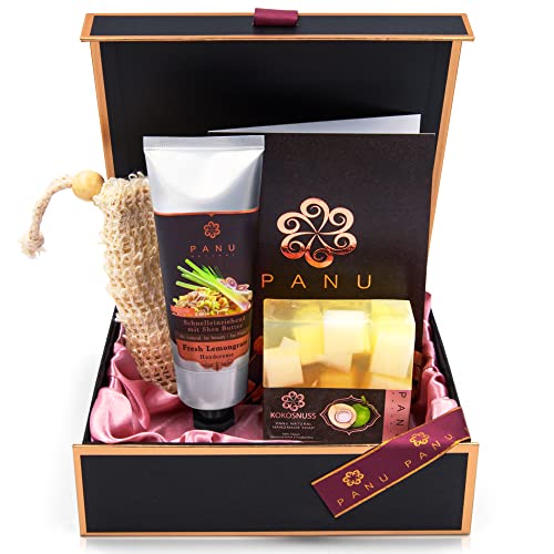 English Tea Shop - Teegeschenk mit Schleife "Wellness Tee Kollektion", BIO, 12 Pyramiden-Beutel (DE-Version) 5 Panu Geschenkset Small - Entspannungs Geschenke für Frauen - Premium Gifts for Women Beauty Box - Wellnes Set für Frauen - Hochwertiges Geburtstagsgeschenk inkl. Glückwunschkarte