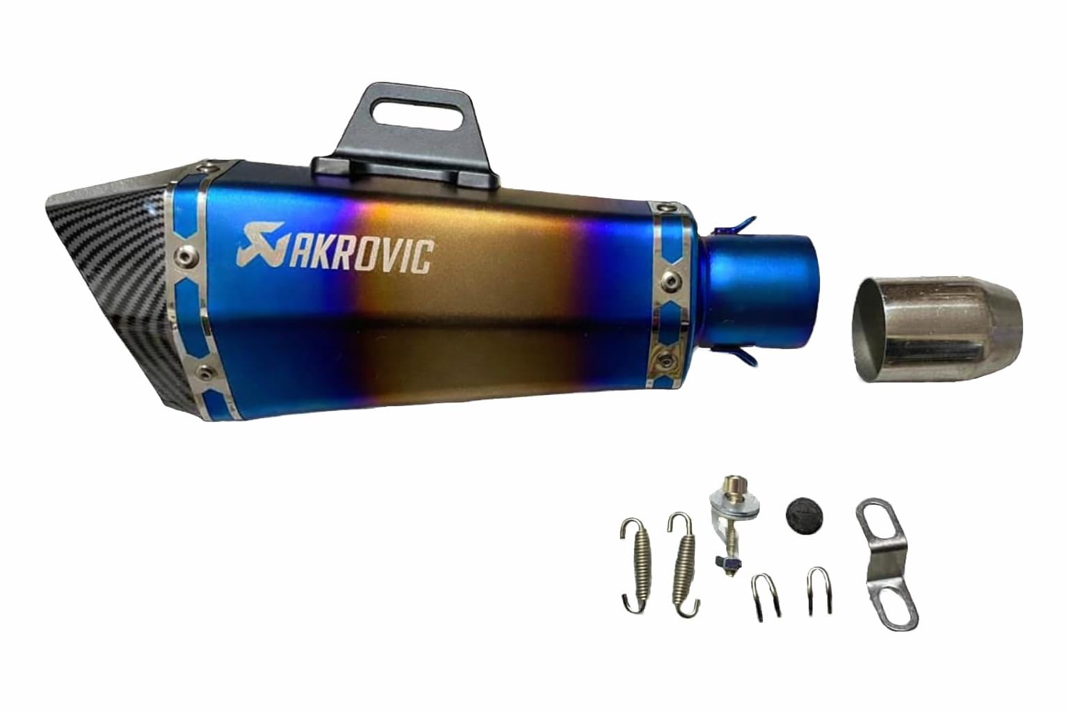 RA ACCESSORIES Akrapovic Universal Hexa Cut,Stainless Steel Slip On Exhaust Silencer 36-51 mm Muffler Pipe for All Bikes/Motorcycle (Multi)-image-36