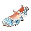 MaNMaNing Prinsessenschoenen voor meisjes, klittenbandsluiting, pailletten, plek, hiel, dansschoenen, performance…