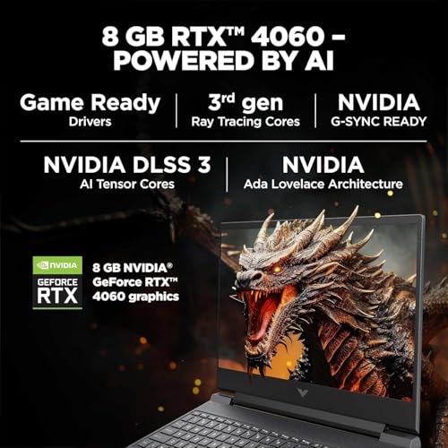 Image of HP Victus, 13th Gen Intel Core i7-13620H, 8GB NVIDIA RTX 4060 Gaming Laptop (16GB RAM, 512GB SSD) 144Hz, IPS, 15.6'' /39.6cm, FHD, Win11, Office21, Mica Silver, 2.29Kg, Enhanced Cooling, fa1276TX