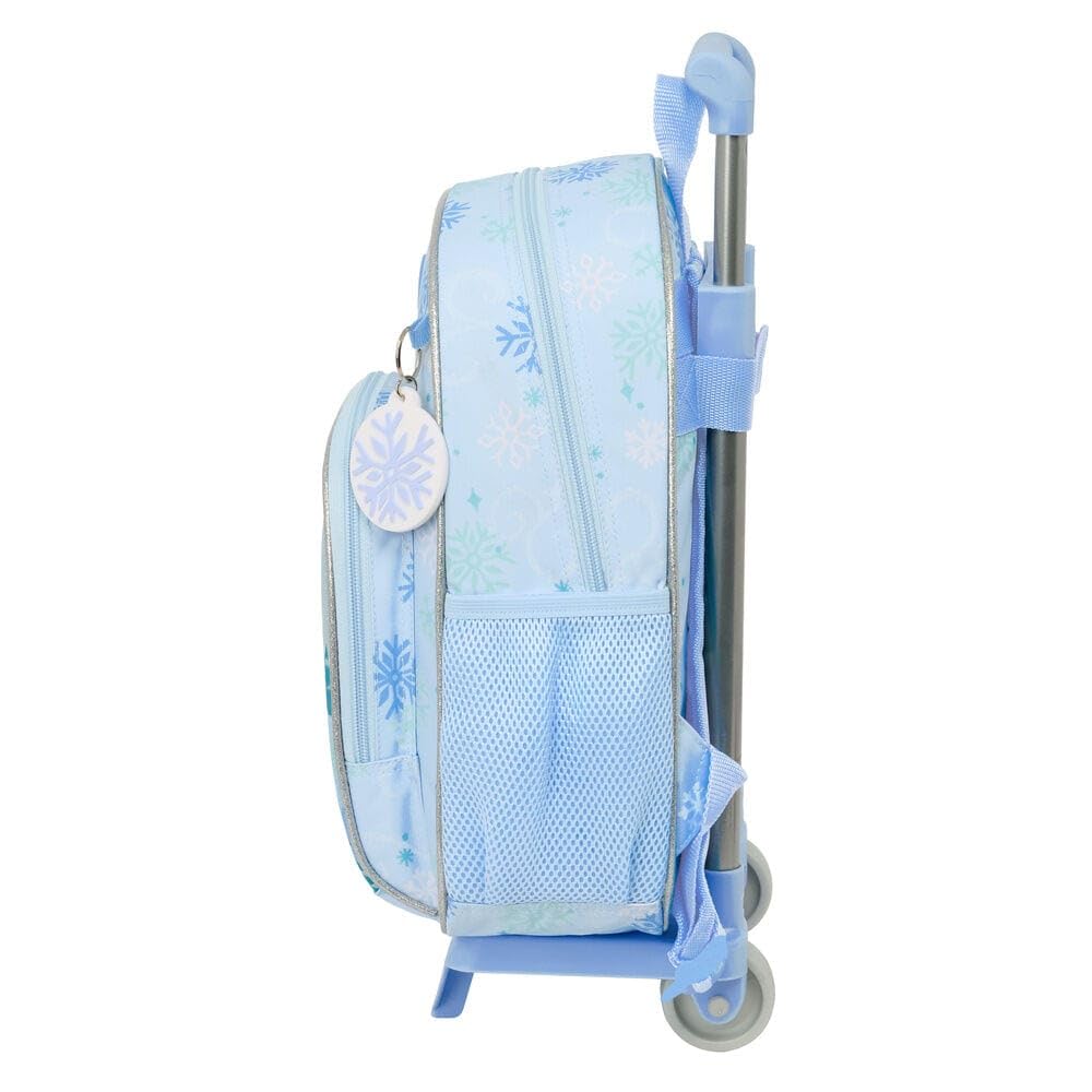 Safta - Zaini per la scuola con ruote rimovibili Disney Frozen, carrello porta zaino integrato, spallacci ergonomici e imbottiti, tasca frontale e portabottiglie, zaino da ragazza, misure 28 x 10 x 34