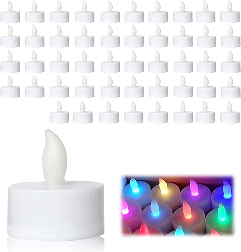 Amazon.co.jp: 48個のLEDキャンドル（7色）、点灯式キャンドル