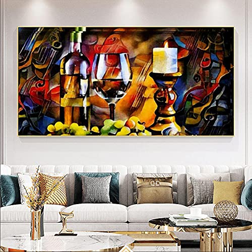Affiche imprime pour salon abstrait mosaïque moderne 60x120cm - 2