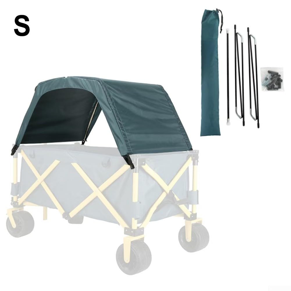 Yhenlovtt Toldo para carrito de 85,5 x 55 cm, cubierta de protección UV ajustable con bolsa de almacenamiento, verde o sí (azul)