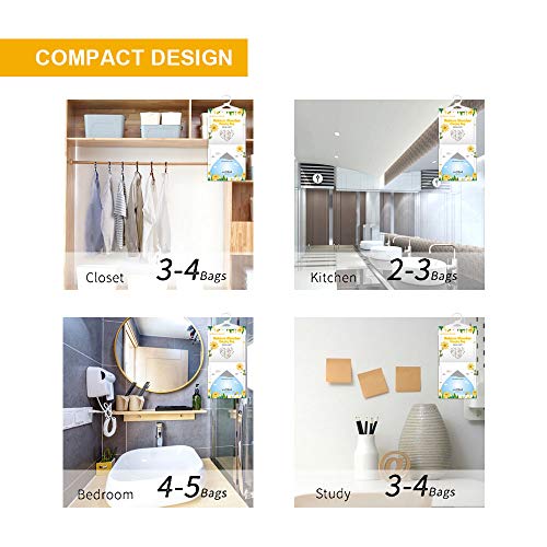 Image of CANAGER Hanging Moisture Absorber, Fresh Scent Moistureproof Hanging Bag, Hanging Closet Dehumidifier Bags(8 packs), Moisture Absorb 12.5 oz